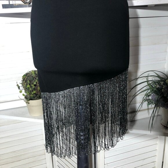 Forever 21 Midnight Doll Dress Strapless Bodycon Fringe Hem S - Picture 11 of 12